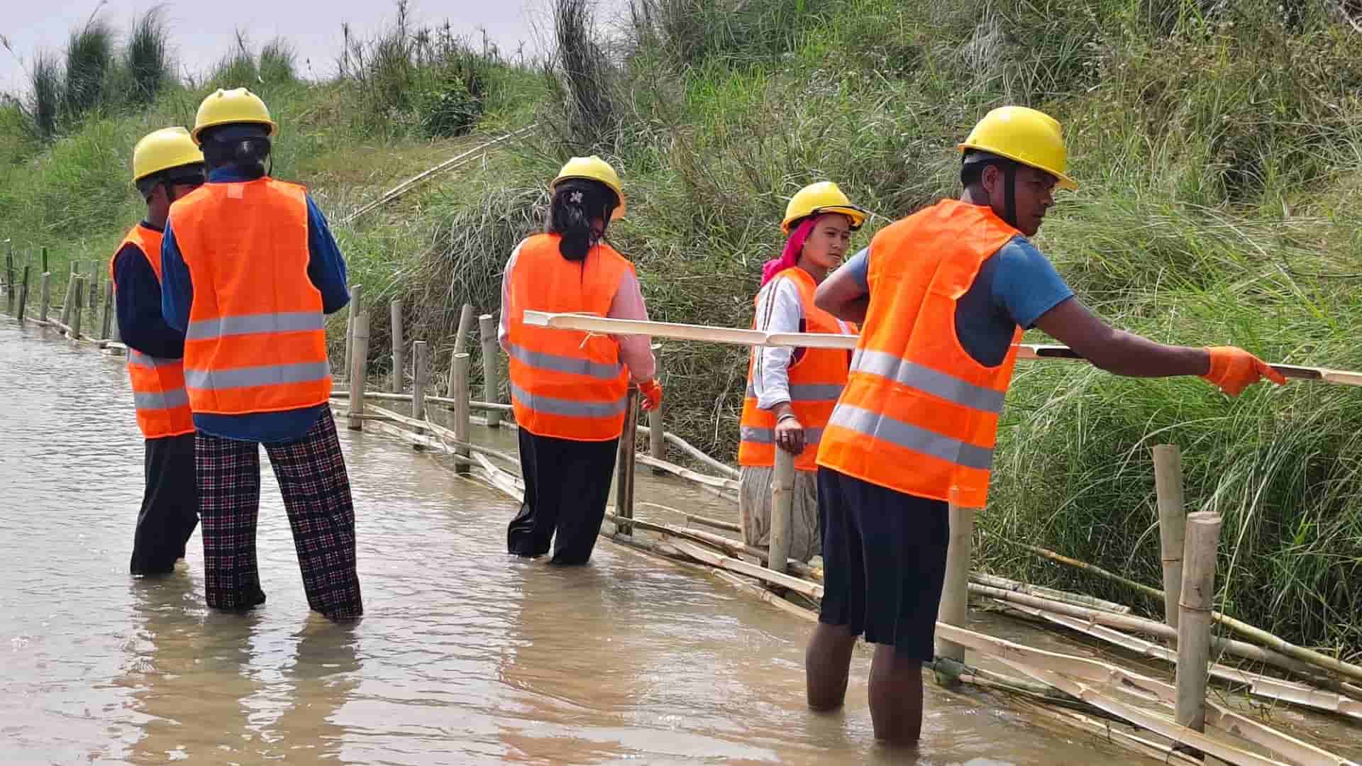 नदी कटान रोक्न जैविक तटबन्ध